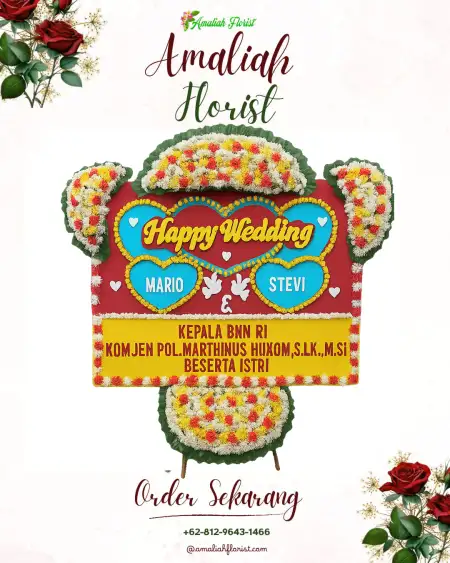 Papan Bunga Pernikahan Catur